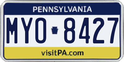 PA license plate MYO8427