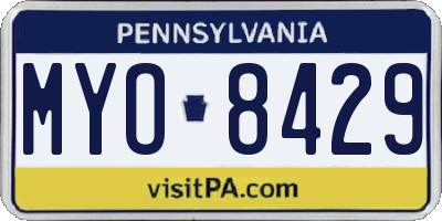 PA license plate MYO8429