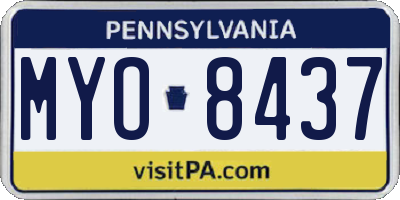 PA license plate MYO8437