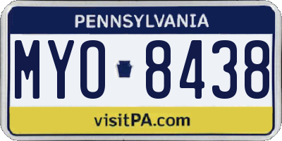 PA license plate MYO8438