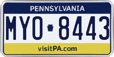 PA license plate MYO8443