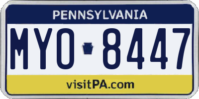 PA license plate MYO8447
