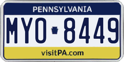 PA license plate MYO8449