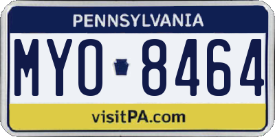 PA license plate MYO8464