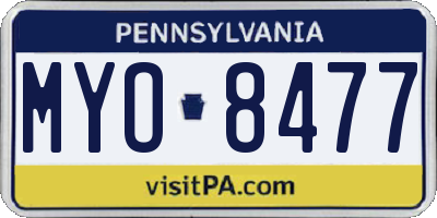 PA license plate MYO8477