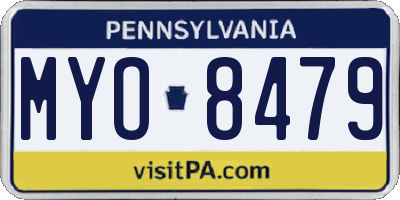 PA license plate MYO8479