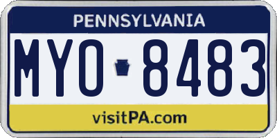 PA license plate MYO8483