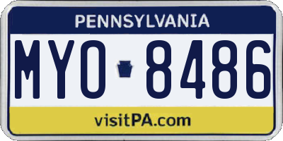 PA license plate MYO8486