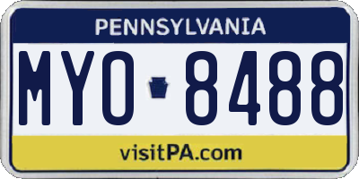 PA license plate MYO8488