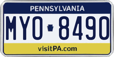 PA license plate MYO8490