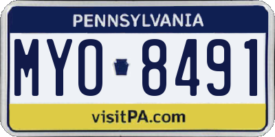 PA license plate MYO8491