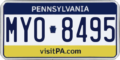 PA license plate MYO8495