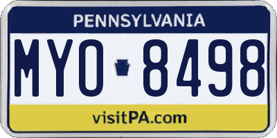 PA license plate MYO8498