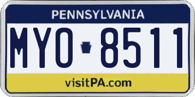 PA license plate MYO8511