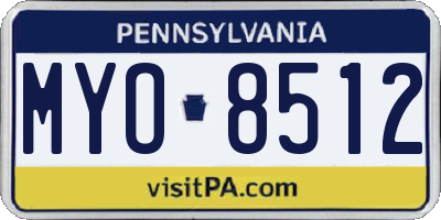 PA license plate MYO8512