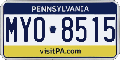 PA license plate MYO8515