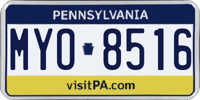 PA license plate MYO8516