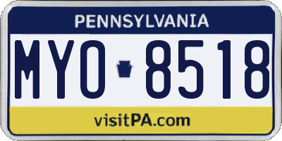 PA license plate MYO8518