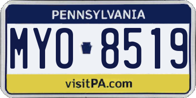 PA license plate MYO8519