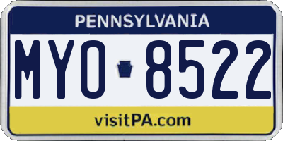 PA license plate MYO8522