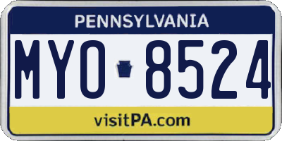 PA license plate MYO8524