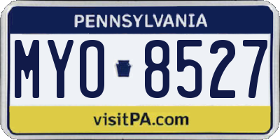 PA license plate MYO8527