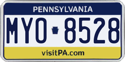 PA license plate MYO8528