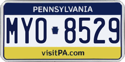 PA license plate MYO8529