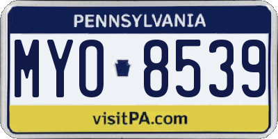 PA license plate MYO8539