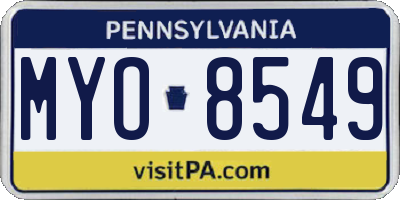 PA license plate MYO8549
