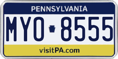 PA license plate MYO8555