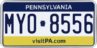 PA license plate MYO8556