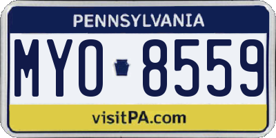 PA license plate MYO8559