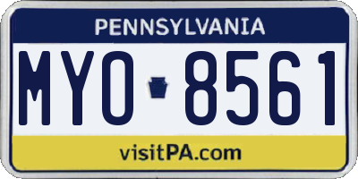 PA license plate MYO8561