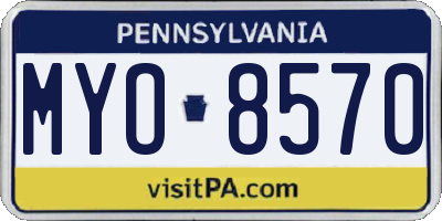 PA license plate MYO8570