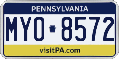 PA license plate MYO8572
