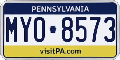 PA license plate MYO8573