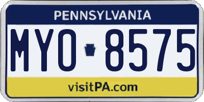 PA license plate MYO8575