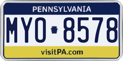 PA license plate MYO8578
