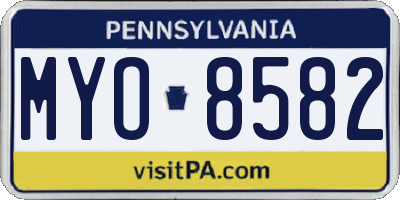 PA license plate MYO8582