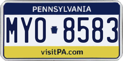 PA license plate MYO8583