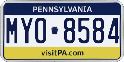 PA license plate MYO8584