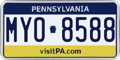 PA license plate MYO8588