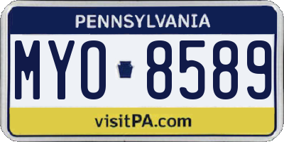 PA license plate MYO8589