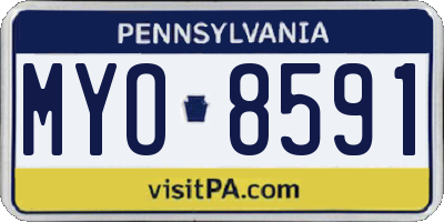 PA license plate MYO8591