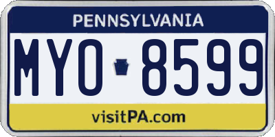 PA license plate MYO8599