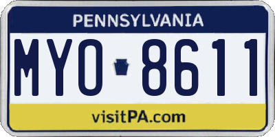 PA license plate MYO8611