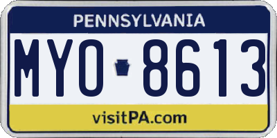 PA license plate MYO8613