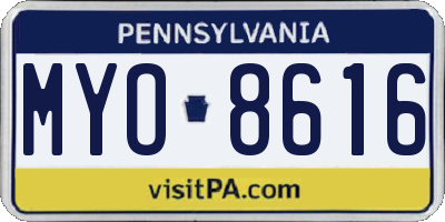PA license plate MYO8616
