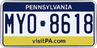 PA license plate MYO8618